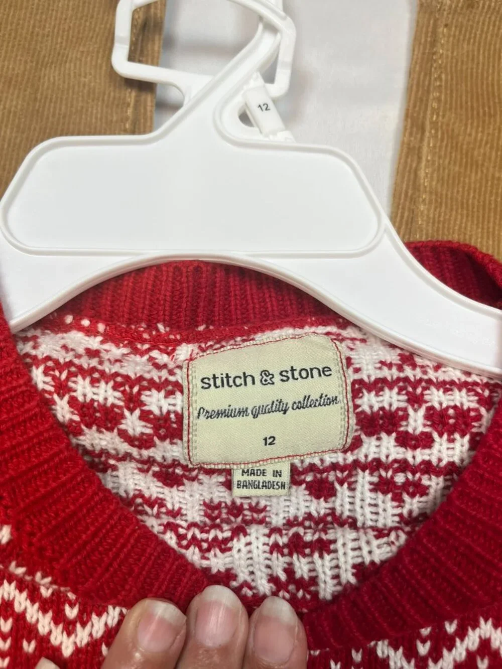 NWT Stitch & Stone Boys Size 12 Holiday Reindeer Fair Isle Sweater & Corduroy